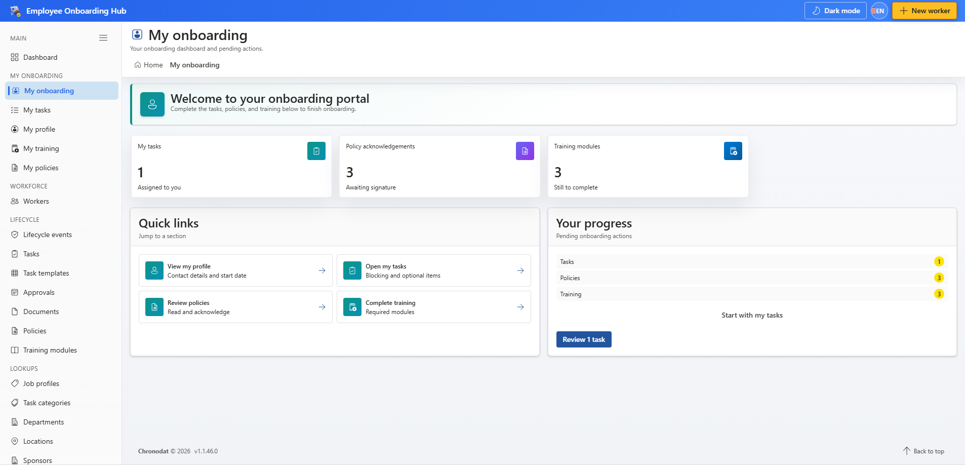 My onboarding