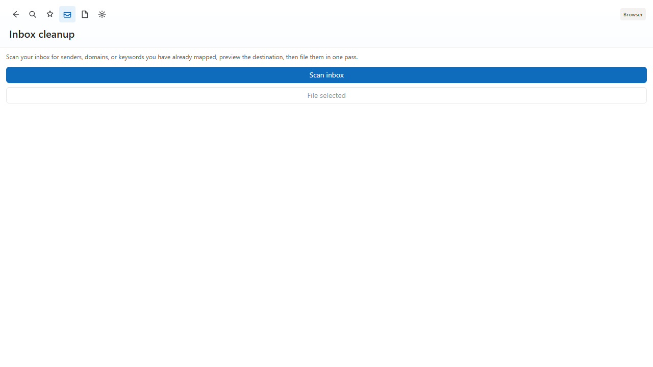 Inbox cleanup with mapped conversations and skip controls