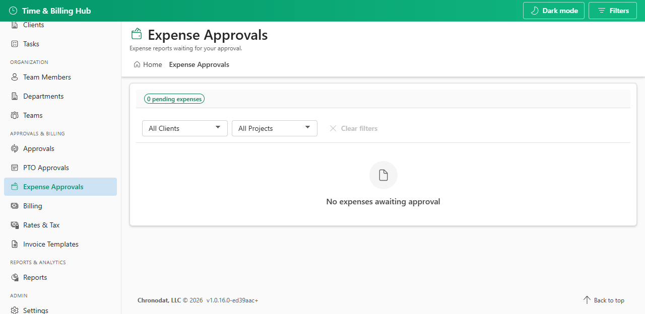 Expense approvals queue