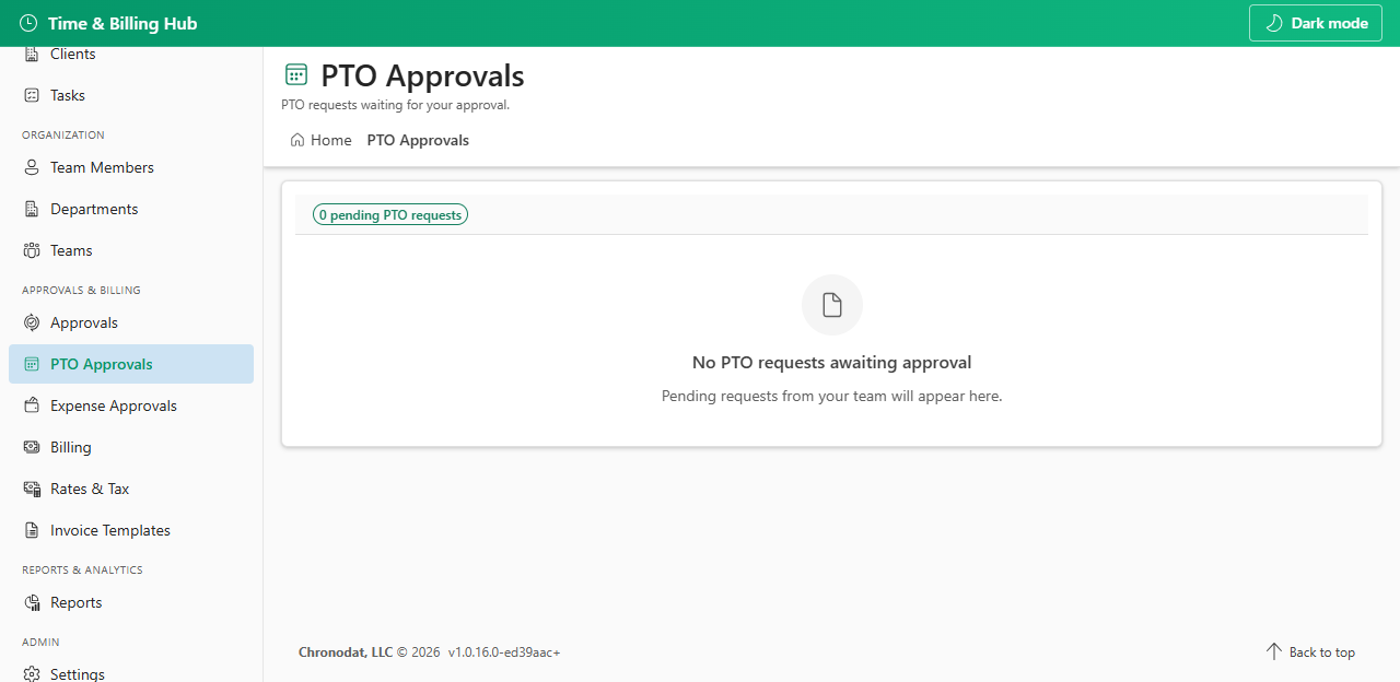 PTO approvals queue