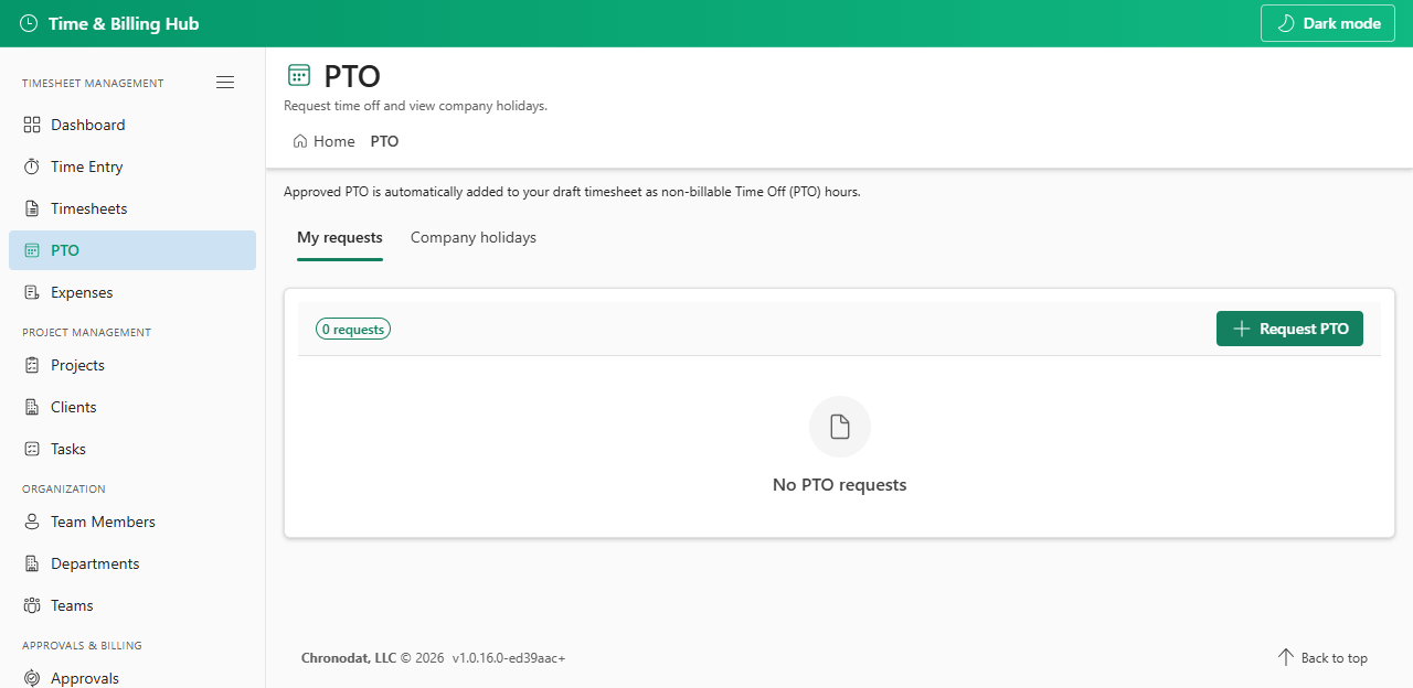 PTO requests list