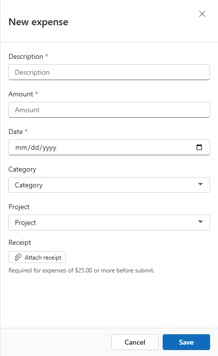 Create expense form