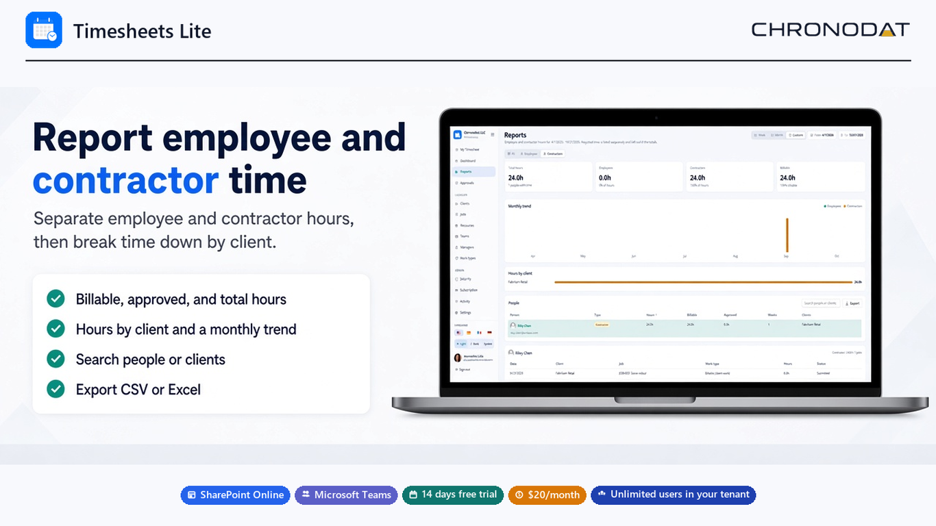 Timesheets Lite reports